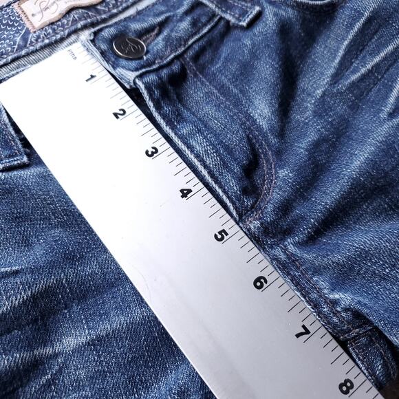 Paige Laurel Canyon Slim Flare Jeans Women 28 Blue Low Rise Stretch Faded Y2K - Picture 6 of 9